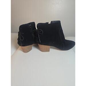 Target Isaac Mizrahi Black Suede Booties Women Size 10 2-Inch Heel Ankle Boots